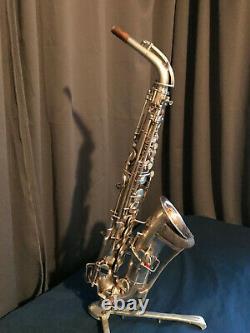 Vintage 1926 Buescher True-Tone Alto Saxophone original Silver Matte Finish