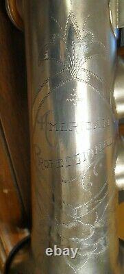 Vintage American Professional Straight Silver Plated Soprano Saxophone 1910-1915