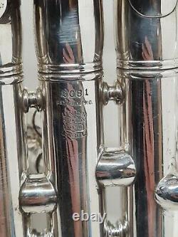 Vintage E. K Blessing Union Label Trumpet #2081 Silver Plated