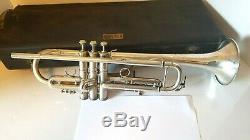 Vtg. 1929 C. G. Conn Ltd. 2 B Silver Plated Trumpet With Gold Bell, Plus Extras
