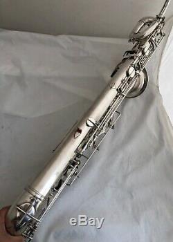 WELTKLANG Low A Baritone Silver-plated Saxophone Serial#719 Rolled tone holes
