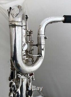 WELTKLANG Low A Baritone Silver-plated Saxophone Serial#719 Rolled tone holes