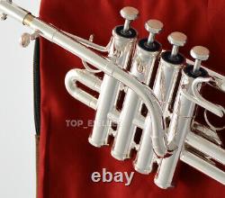 WTR-P7 Silver Plated Piccolo Trumpet 4-Valve Bb/A Keys FREE SHIPPING