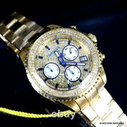 Womens Invicta Pro Diver 1.39CTW Diamond Pave Gold Plated Steel 38mm Watch New