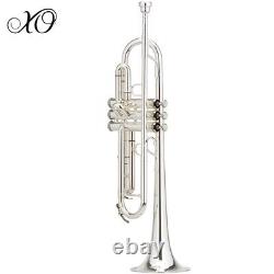 XO 1602S-LTR Professional Key of Bb Silver Plated Yellow Brass Trumpet With Case