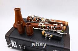 Yinfente Professional Rosewood Clarinet Bb key Clarinet Silver Plated Key Case