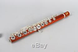 Yinfente Rosewood flute 17 hole Open Silver Plated Key E key B Foot Professional