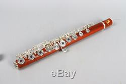 Yinfente Rosewood flute 17 hole Open Silver Plated Key E key B Foot Professional