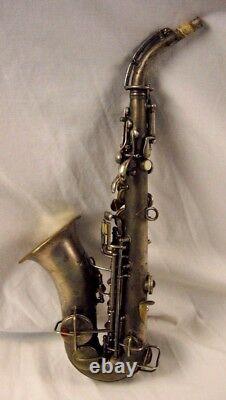 1921 C. G. Conn Nouveau Wonder Professionnel Bb Courbe Argent Saxophone Soprano Rare
