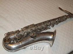 1922 Conn New Wonder Pré-chu Tenor Sax / Saxophone, Argent, Rouleau, Pièces Grand