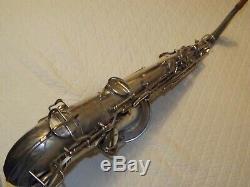 1922 Conn New Wonder Pré-chu Tenor Sax / Saxophone, Argent, Rouleau, Pièces Grand