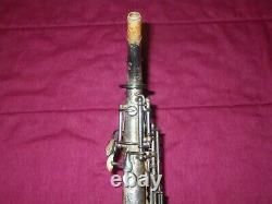 1922 Le Buescher True Tone Curved Bb Soprano Saxophone Joue Sur De Vieux Pads