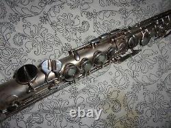 1924 Conn New Wonder Pré-chu Bb Soprano Sax / Saxophone, Silver Plate, Plays Great