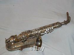 1925 Conn New Wonder Pre-chu Alto Sax / Saxophone, Worn Argent, Pièces Grand