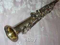 1926 Conn New Wonder Chu Bb Soprano Sax / Saxophone, Argent, Pièces Grand