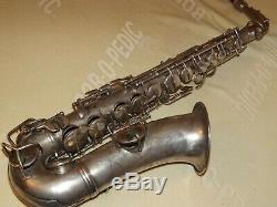 1927 Conn New Wonder II Chu Sax Alto / Saxophone, Argent Original, Plays Great