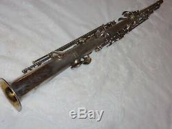 1928 Conn New Wonder Chu Bb Soprano Sax / Saxophone, Argent, Pièces Grand