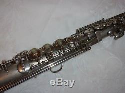 1928 Conn New Wonder Chu Bb Soprano Sax / Saxophone, Argent, Pièces Grand