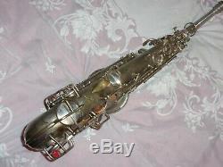 1928 Conn New Wonder II Chu Sax Alto / Saxophone, Argent, Pièces Grand
