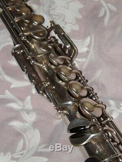 1928 Selmer Modele 26 Soprano Saxophone, Argenté, Grande Plays, Nice
