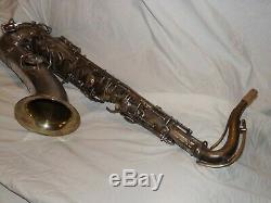 1929 Conn New Wonder II Chu Tenor Sax / Saxophone, Argent, Tapis Récentes Complet