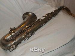 1929 Conn New Wonder II Chu Tenor Sax / Saxophone, Argent, Tapis Récentes Complet