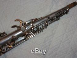 1929 York Bb Soprano Sax / Saxophone, Argent, Pièces Grand