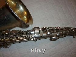 1930 Conn New Wonder II Chu Sax Alto / Saxophone, Argent Original, Plays Great