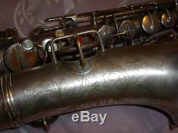 1930 Conn New Wonder II Chu Sax Alto / Saxophone, Désargenté, Plays Great