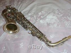 1930 Conn New Wonder II Chu Sax Alto / Saxophone, Désargenté, Plays Great