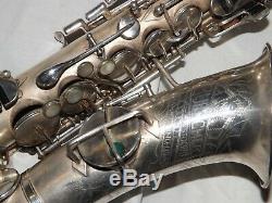 1932 Buescher New Aristocrat Saxophone Alto, Argent Original, Plays Great