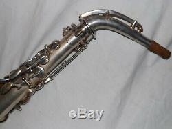 1932 Buescher New Aristocrat Saxophone Alto, Argent Original, Plays Great