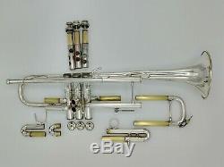 1983 Bach Stradivarius 37 Argent Plaqué Professionnelle Trompette Avec L'original Cas