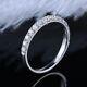 1ct Round Real Moissanite Eternity Band Wedding Ring 14kwhite Gold Argent Plaqué