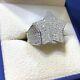 2.80ct Rond Real Moissanite Pinky Anneau Homme Star 14k Blanc Or Plaqué Argent