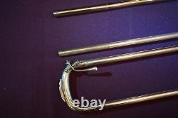 Argent Usn 1919 Buescher Grand-tone Vrai Professionnel Trombone Ténor