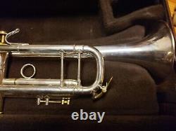 Bach Stradivarius 180s43 Trompette Argent Bb, Tige D'or, Casquettes Lourdes, Serviced