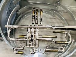 Bach Stradivarius Professional C Trompette Modèle 229 Argent Avec Protecteur Case Occasion