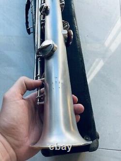 Beau Vintage Frank Holton Soprano Saxophone Original Argent Placage Intact