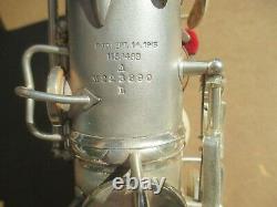 Conn Argent Eb Saxophone 1929 Circa Nice Orgl Cond Exceptionnel