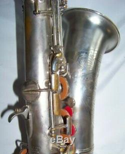 Conn Argent / Or Art Déco Transitoire Saxophone Orig. Case Very Nice
