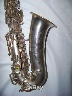 Conn Argent / Or Art Déco Transitoire Saxophone Orig. Case Very Nice