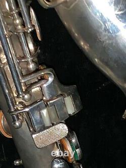 Conn Mezzo Saxophone Silver Plaqué Avec Cou Et Pièces De Cas Originales