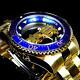 Invicta Pro Diver Ghost Bridge Mechanical Gold Plaqué Skeleton Blue Watch Nouveau