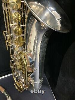 King Zephyr Tenor Saxophone Silver Plaqué Remanié Nouveau Cas