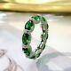 Lab Created Emerald 2.50ct Ovale Eternity Band Ring 14kwhite Gold Argent Plaqué