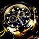 Men’s Invicta Pro Diver Scuba Black Gold Plaqué Steel Chronograph 48mm Watch New
