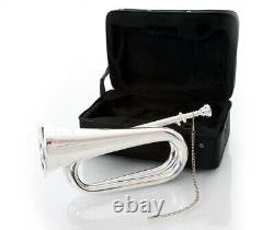 New Professional Army Bb Bugle Silver Plated Tune Capable / Militaire Bb Bugle Argent