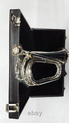New Professional Army Bb Bugle Silver Plated Tune Capable / Militaire Bb Bugle Silver