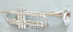 Nice Silver Plated Bach Stradivarius Model 37 Professional Trumpet W Bach Case